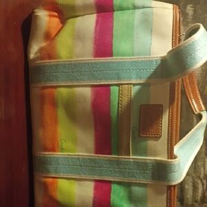 Coach Multicolor Striped Tote Bag